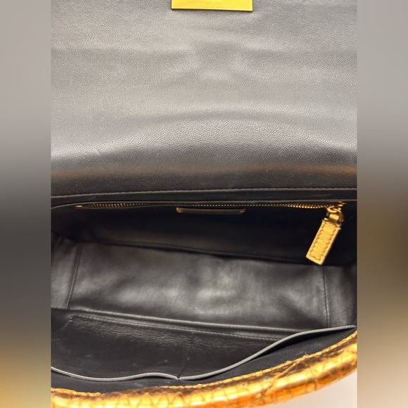 Valentino Roman Stud metallic gold python leather Bag Large Full Set - Picture 15 of 16